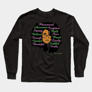 Pink & Green Lovely Lady Long Sleeve T-Shirt